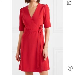 Paul & Joe red short sleeve wrap dress